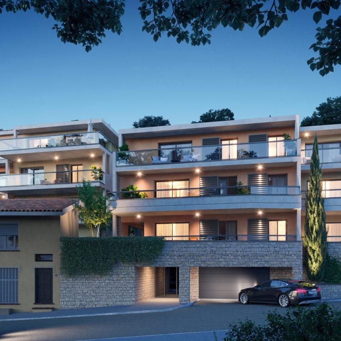 Perspective façade nuit